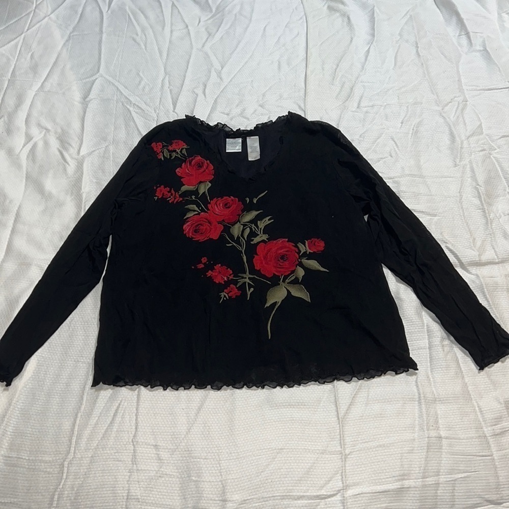 Emma James Rose Floral Sheer Shirt Size 1 **$9 FINAL SALE***